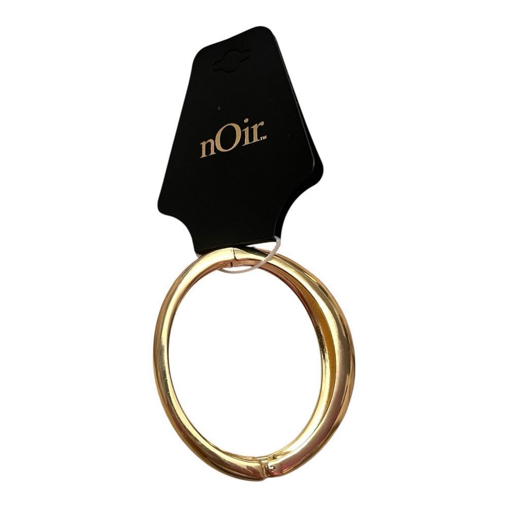 nOir Jewelry Gold Oval Clamper Bracelet